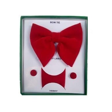 Petergiant Men Butterfly Bow Tie With Cuff Links And Pocket Square