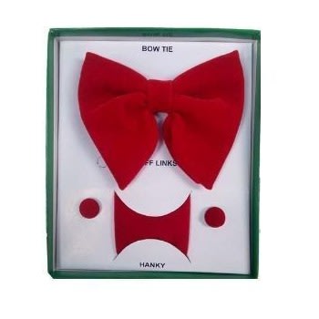 Petergiant Men Butterfly Bow Tie With Cuff Links And Pocket Square