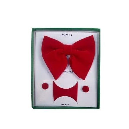Petergiant Men Butterfly Bow Tie With Cuff Links And Pocket Square