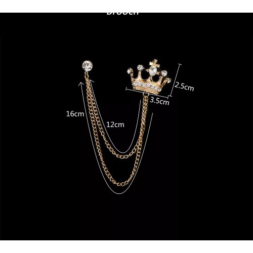 Crown Lapel Brooch With Free Pouch - Gold