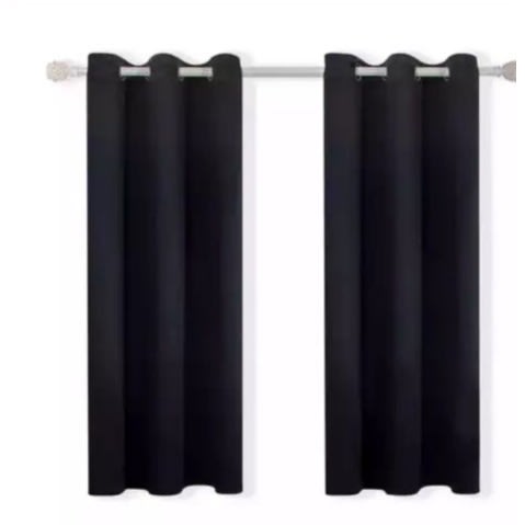 5ft By 5ft Curtain -2 In 1 Set - Black