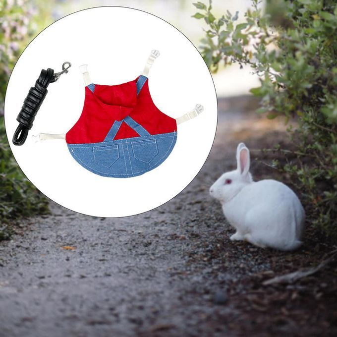 Rabbit Harness Multipurpose Breathable Denim Jacket Coat For M Red