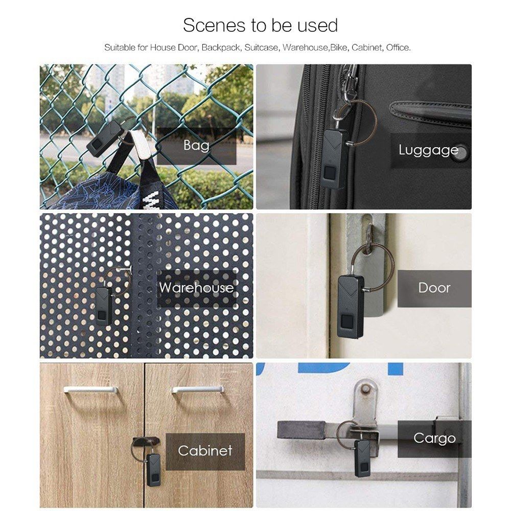 Smart Fingerprint Lock USB Rechargeable Keyless 10 Sets