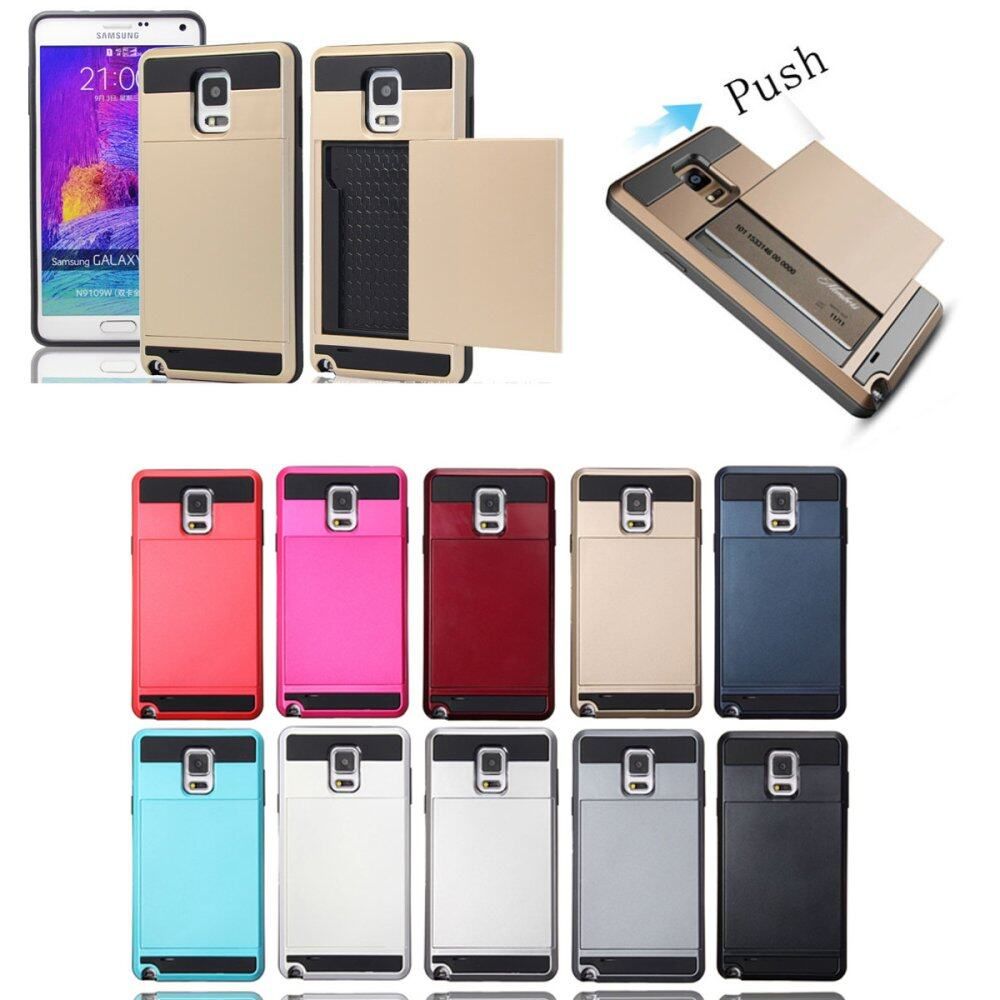 Card Pocket Case Cover Hybrid For Samsung Galaxy Note 4 Plum Plum Blossom