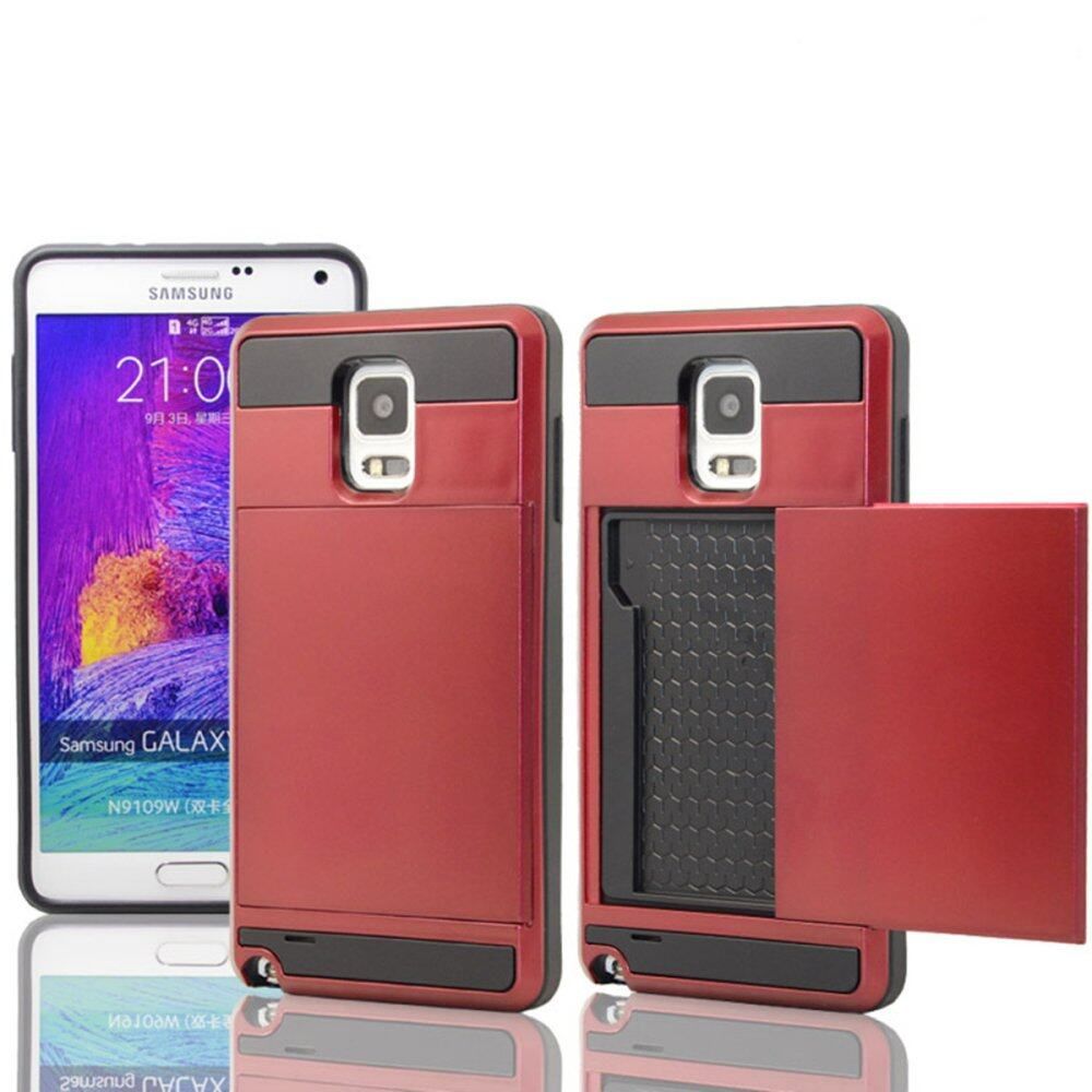 Card Pocket Case Cover Hybrid For Samsung Galaxy Note 4 Plum Plum Blossom