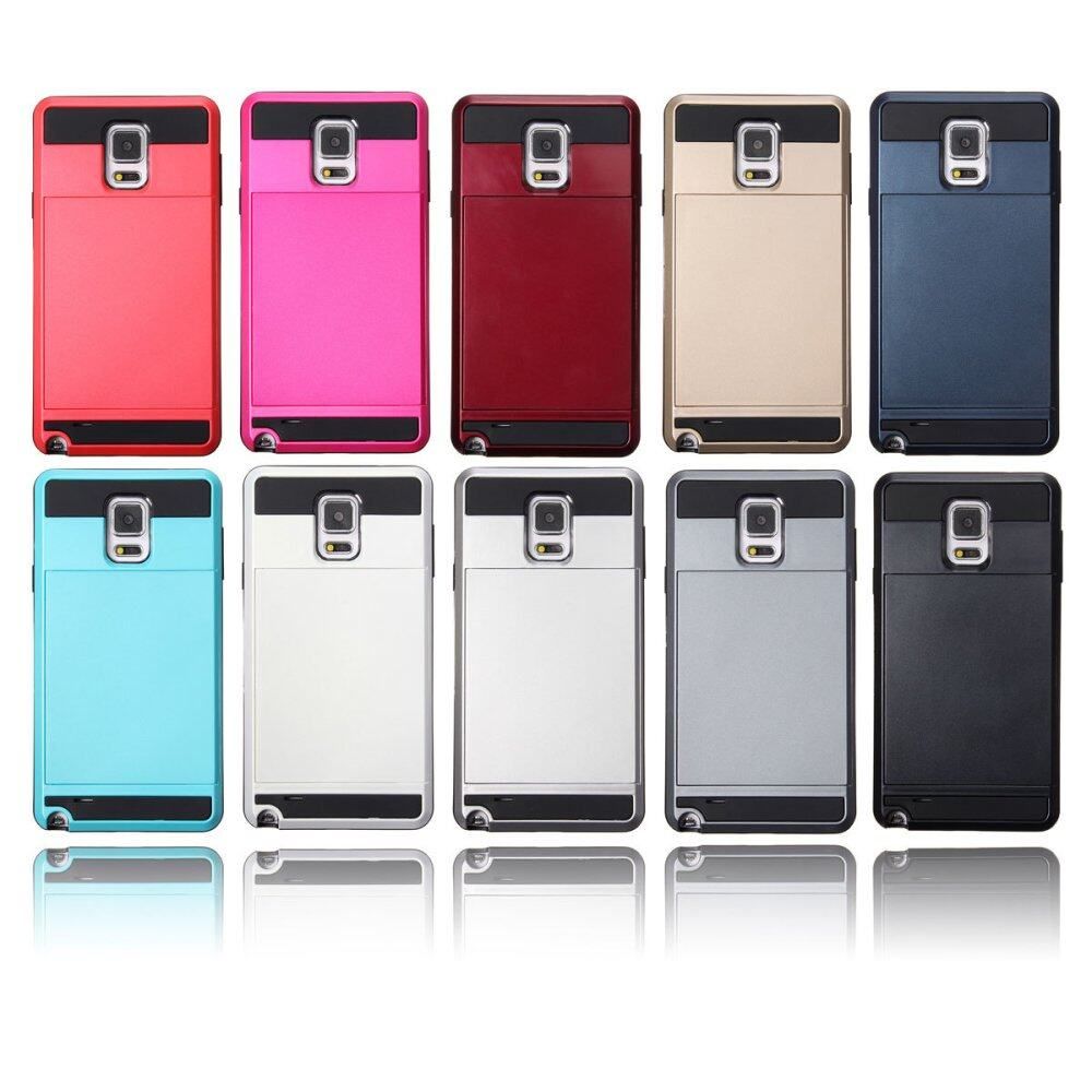 Card Pocket Case Cover Hybrid For Samsung Galaxy Note 4 Plum Plum Blossom