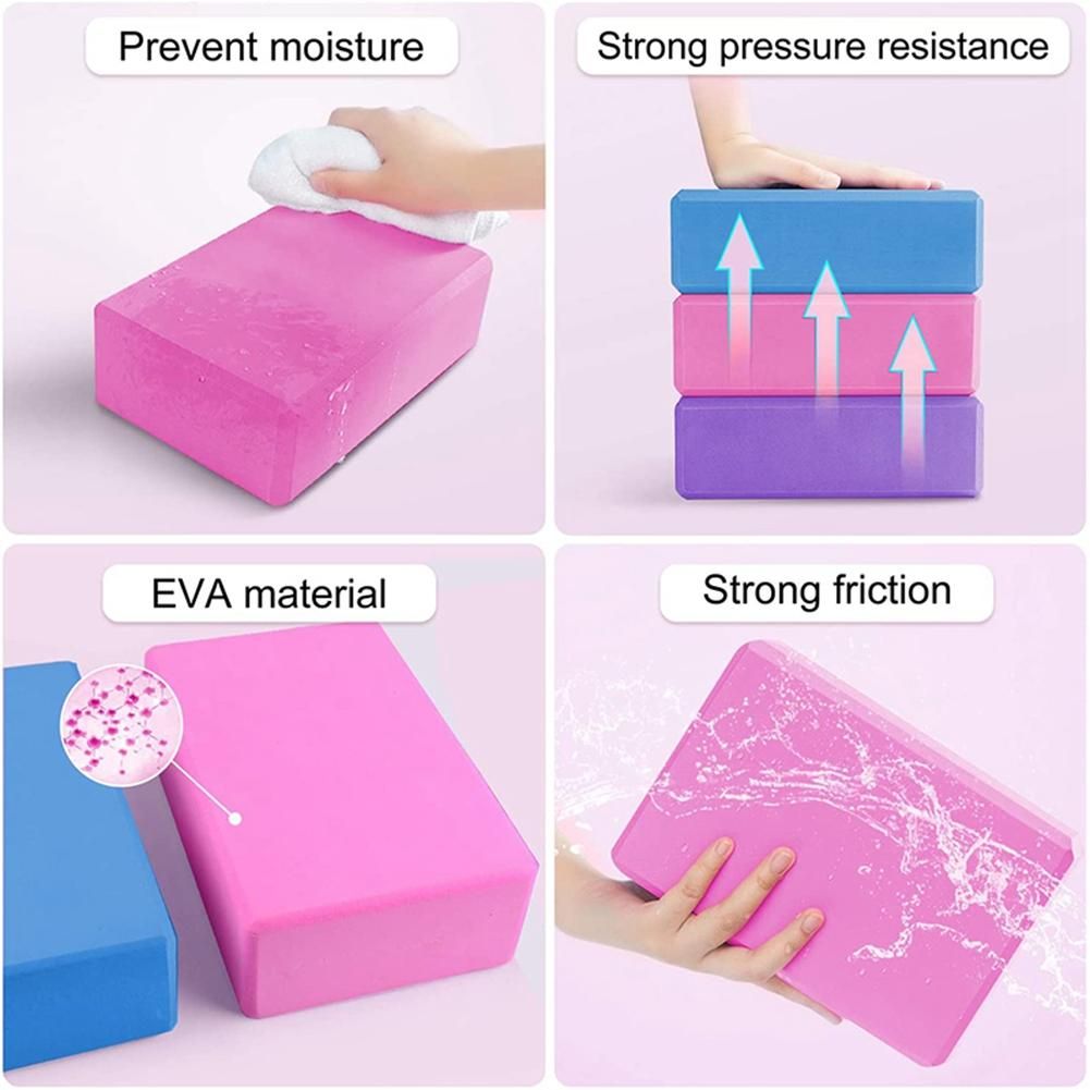 2 Pack Yoga Blocks High Density Brick Soft Non-Slip Exercise Bricks Stability and Balance for Exercise, Yoga, Pilates-B