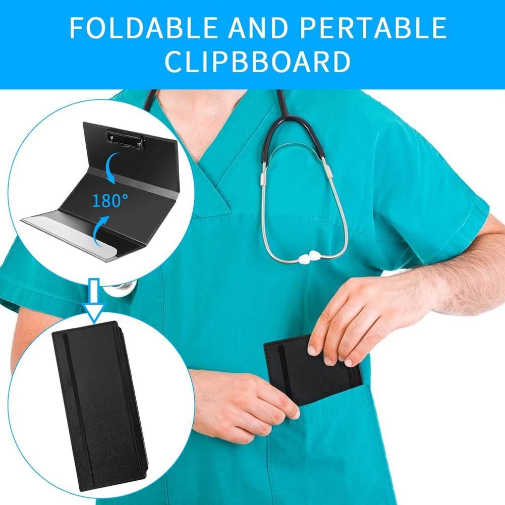 2Pack Nursing Clipboard Foldable, Nurse Foldable Clip Board with 3 Layers,For Doctors & Students Essentials Clipboards A