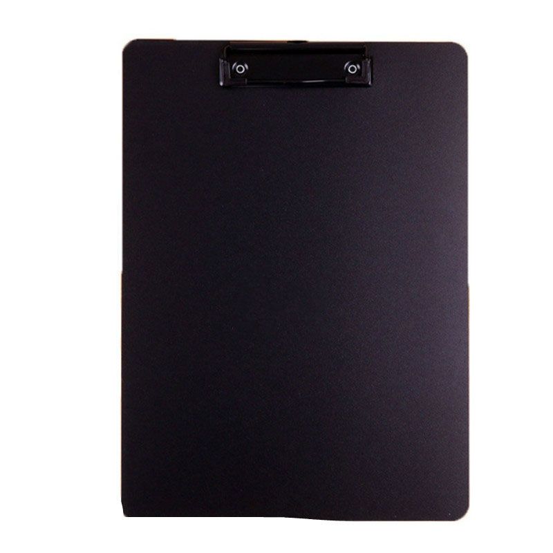 2PCS Simple File Board Folder Student Writing Board Paper Clip Restaurant Menu Folder-A4 Black