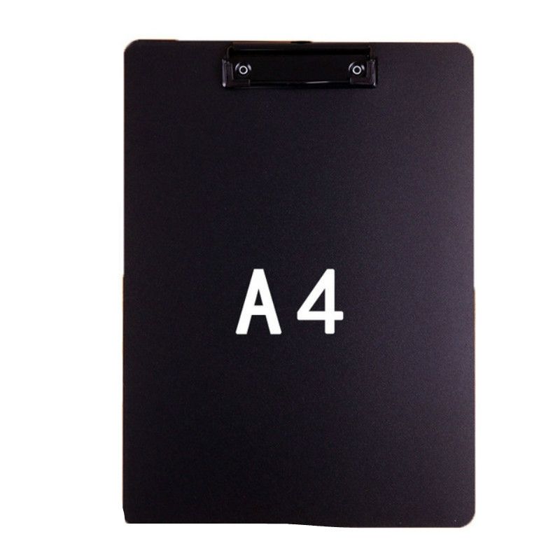 2PCS Simple File Board Folder Student Writing Board Paper Clip Restaurant Menu Folder-A4 Black