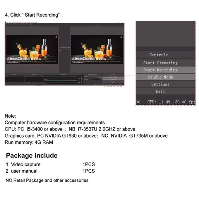 8PCS HDMI To USB 20 Video Capture Card 1080P For GameVideo Live