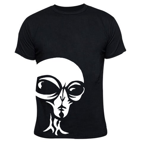 Alien Print Tshirt - Black