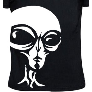 Alien Print Tshirt - Black