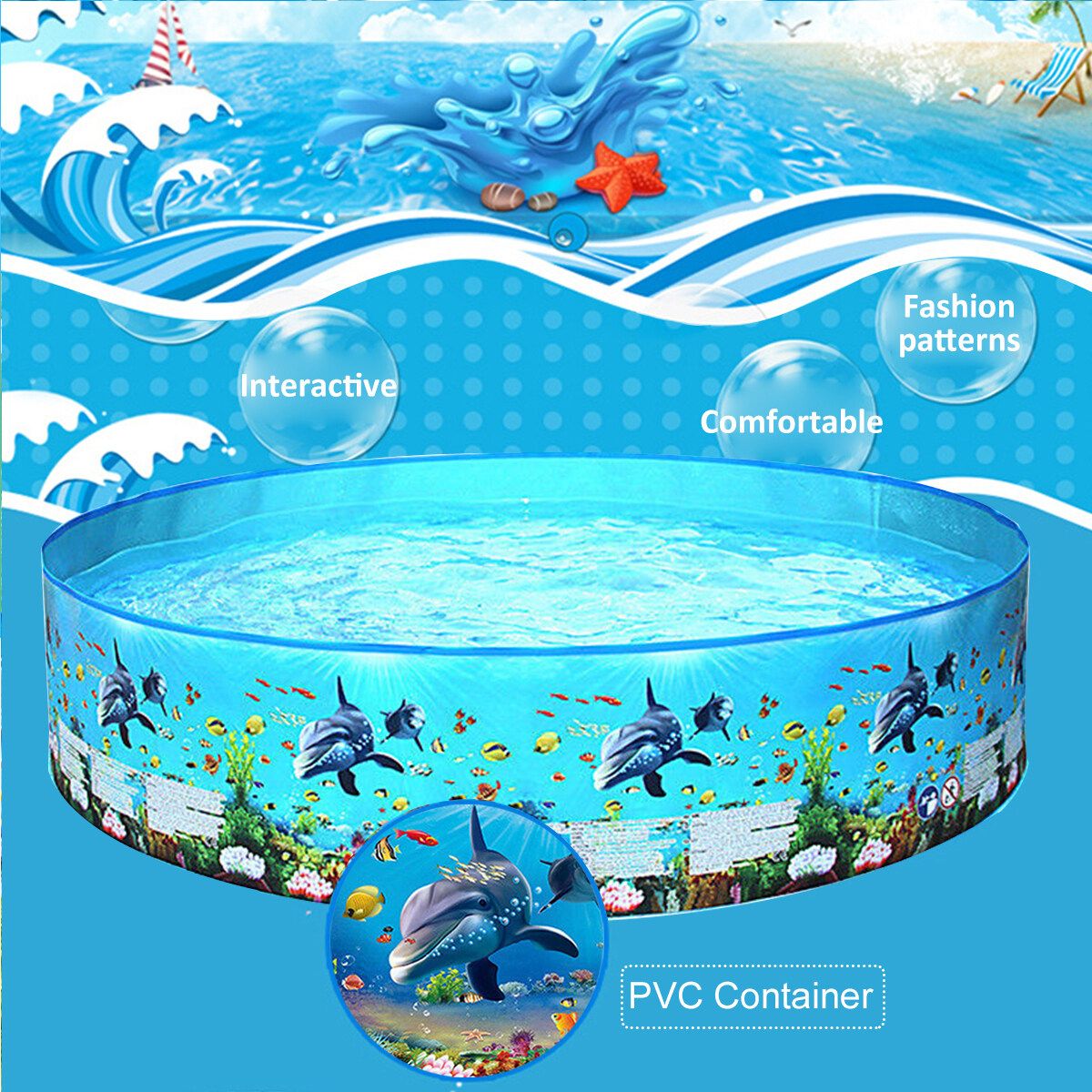 Paddling Pool Non Inflatable Family Swimming Pool Garden Outdoor Summer 6/8FT 183x38cm