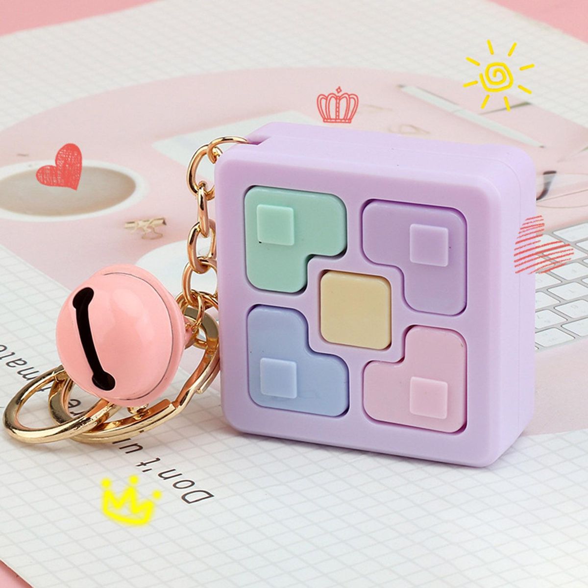 Key Chain Memory Game Machine Gaming Box Purple