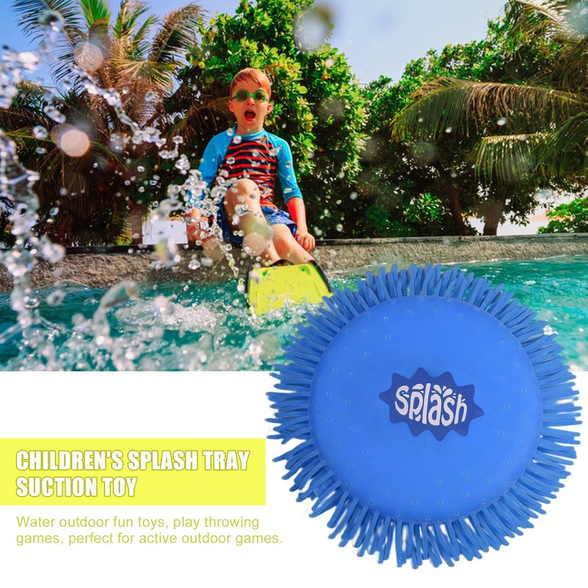 Flying Saucer Outdoor Toy Water Dish for Kids Blue