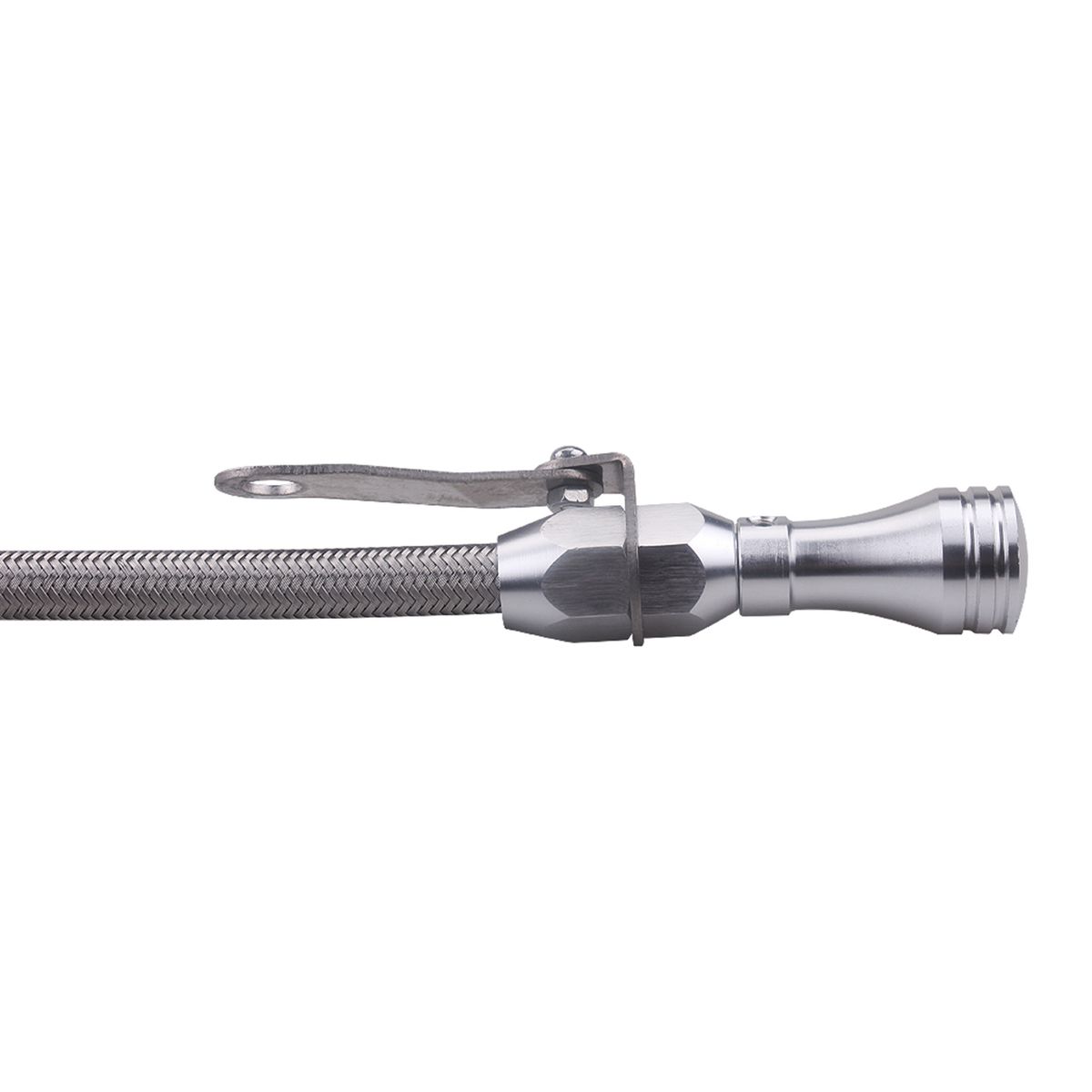 SBC Stainless Braided Firewall Flexible Dipstick Engine Oil