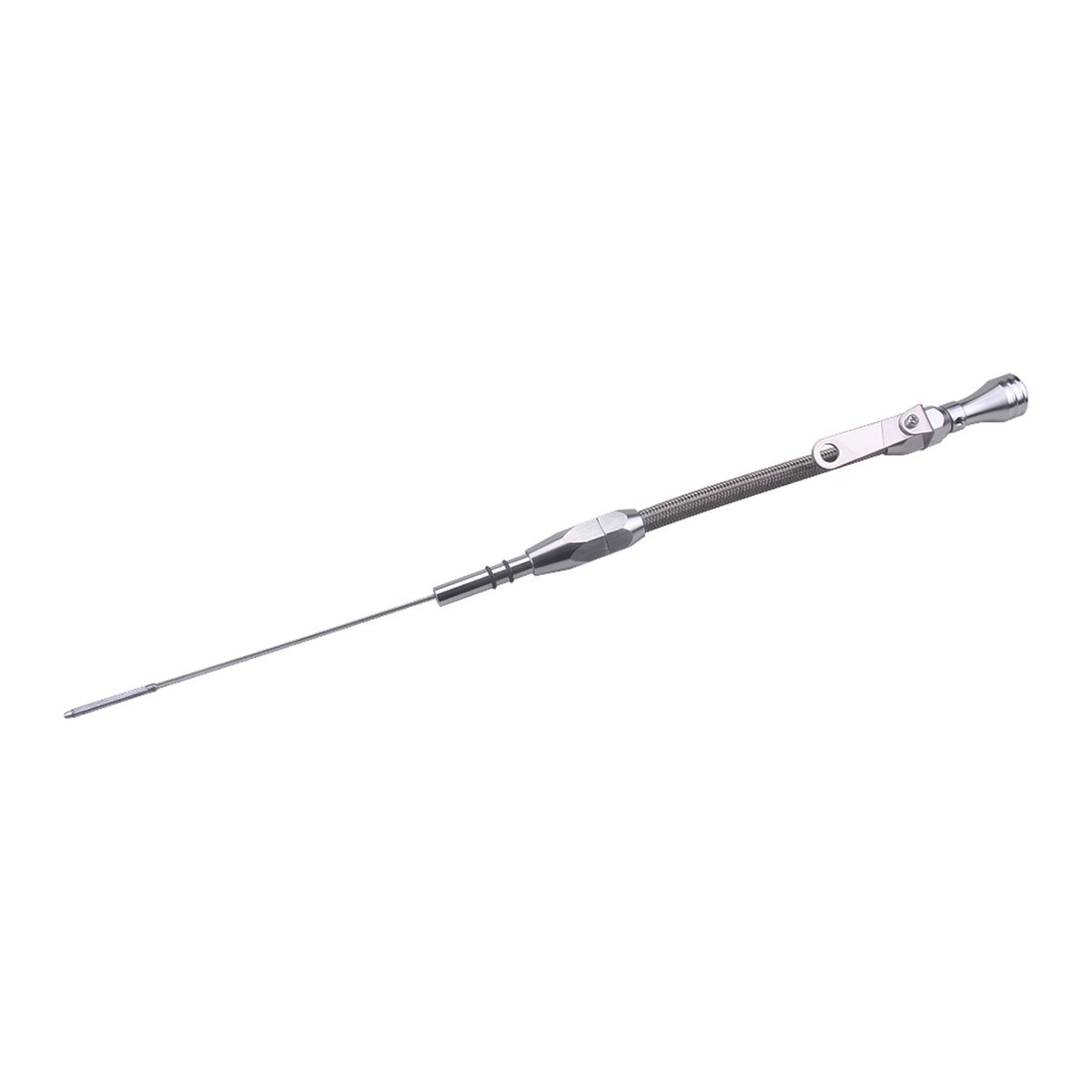 SBC Stainless Braided Firewall Flexible Dipstick Engine Oil