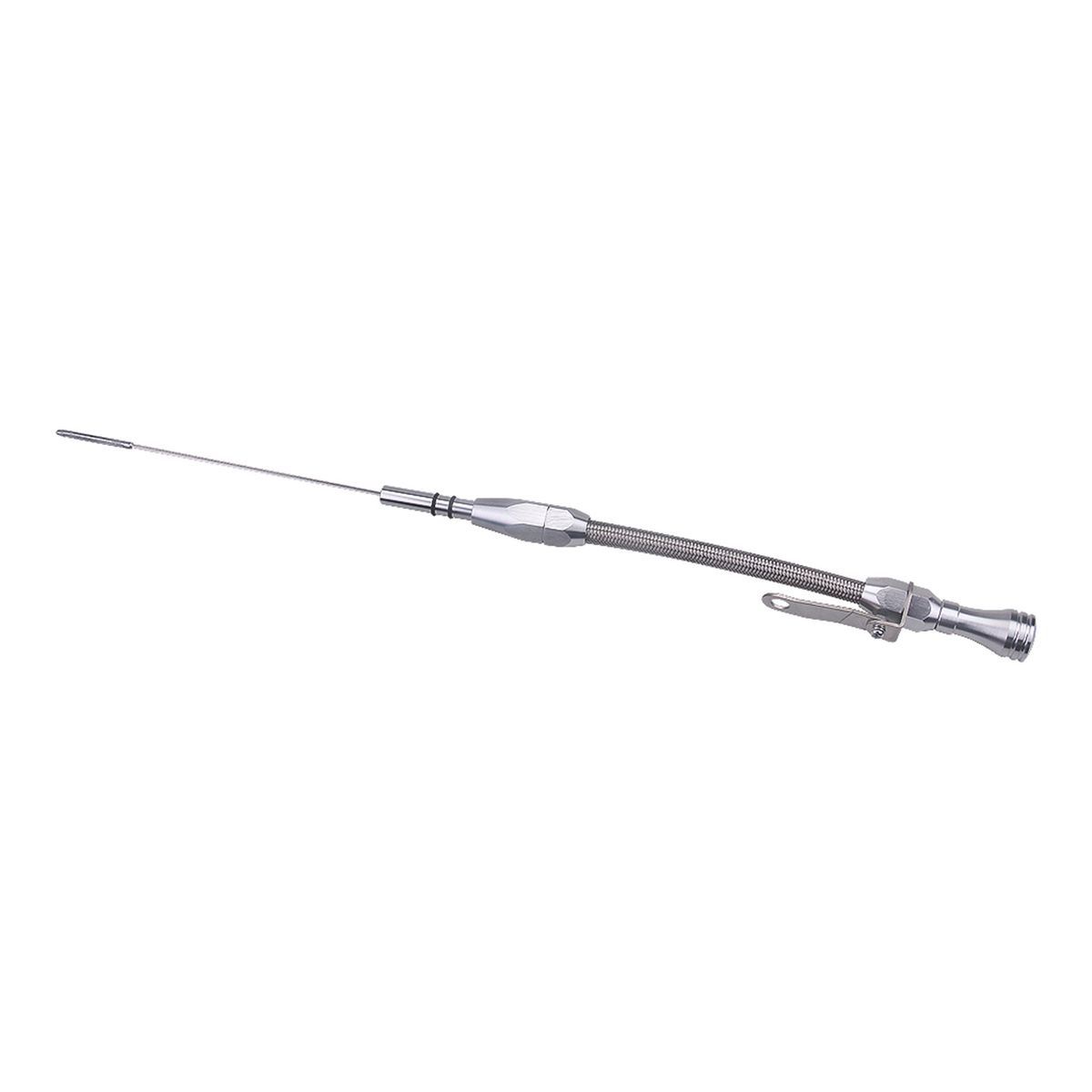 SBC Stainless Braided Firewall Flexible Dipstick Engine Oil