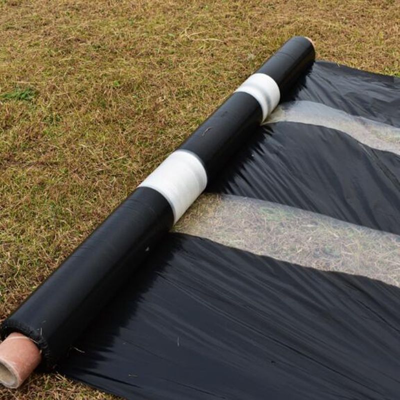 10m Black  Mulch Film PE Plastic Mulch 0.008mm Garden Ground Cover Film Frost Protection-1.2M Width