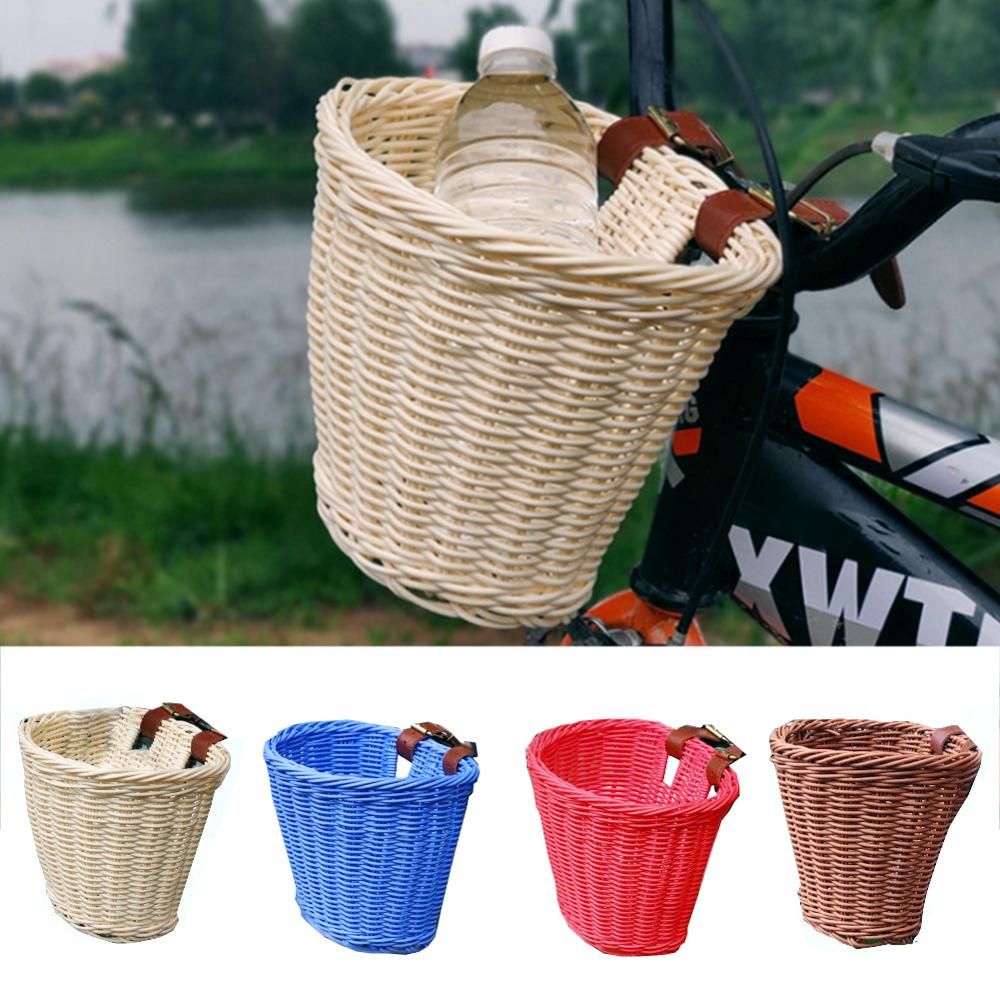 Wicker Bicycle Basket Children Bicycle Front Handlebar Bike