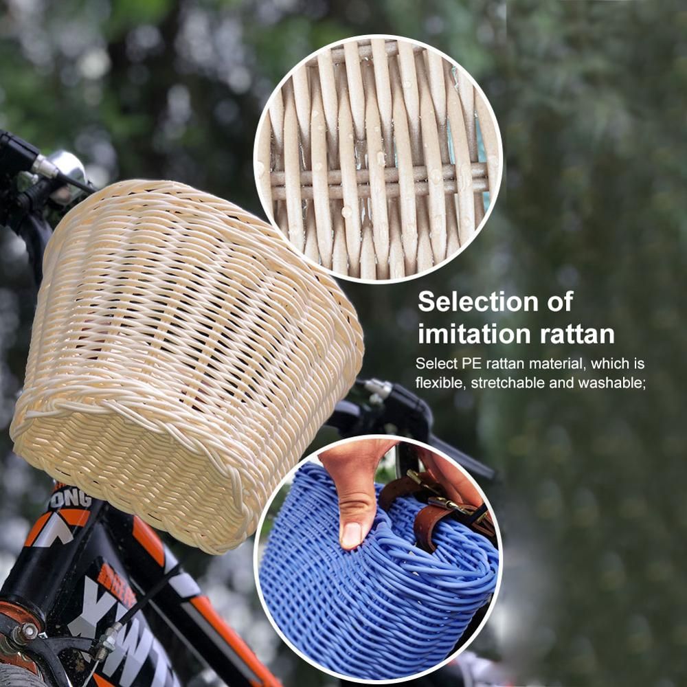 Wicker Bicycle Basket Children Bicycle Front Handlebar Bike