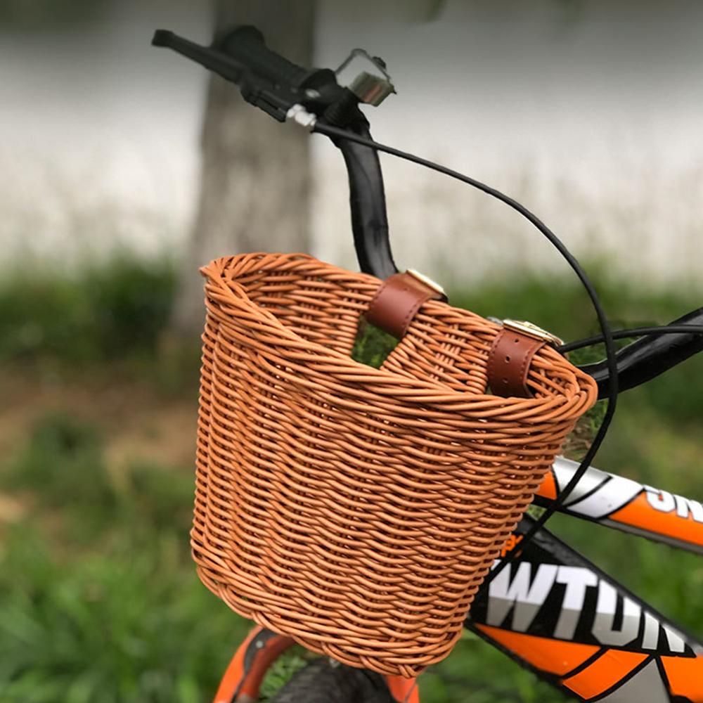 Wicker Bicycle Basket Children Bicycle Front Handlebar Bike