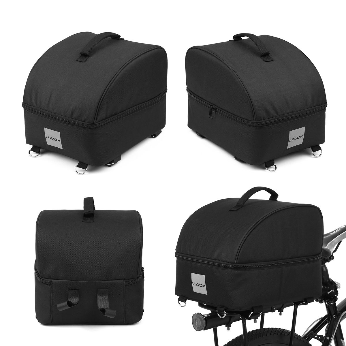 Lixada Insulated Bike Cooler Bag Zippered Food Delivery Bag
