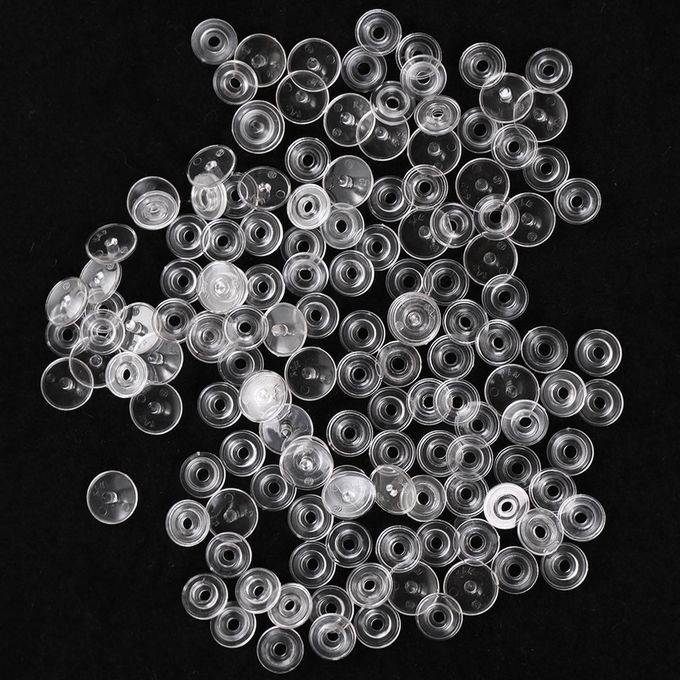 200 Sets Transparent T3 Resin Snap Buttons Sewing Fasteners 10mm