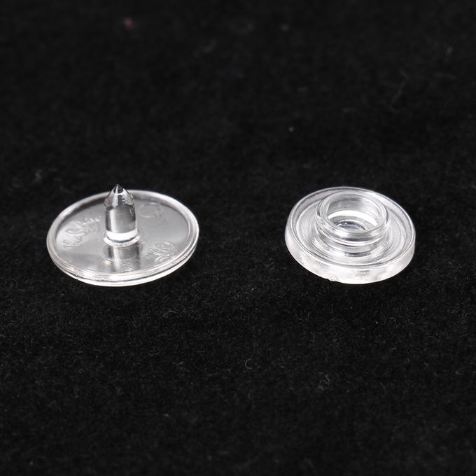 200 Sets Transparent T3 Resin Snap Buttons Sewing Fasteners 10mm