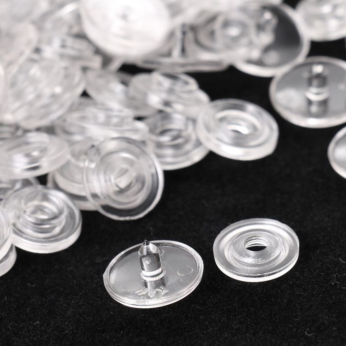 200 Sets Transparent T3 Resin Snap Buttons Sewing Fasteners 10mm