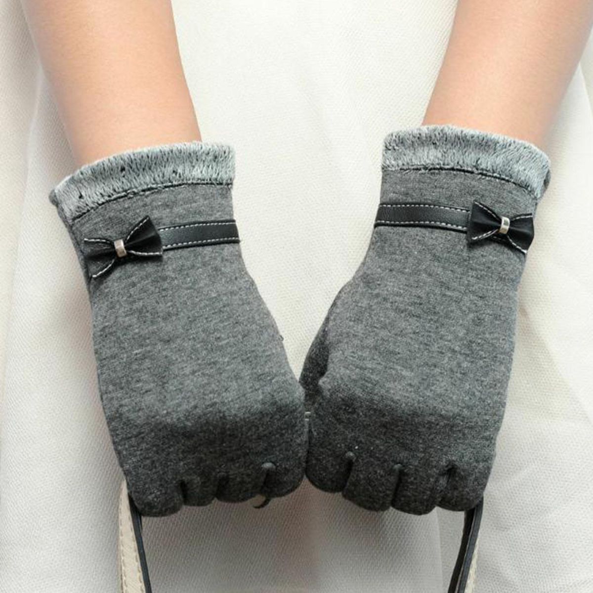 1 Pair Winter Fashion Grace Lady Grey