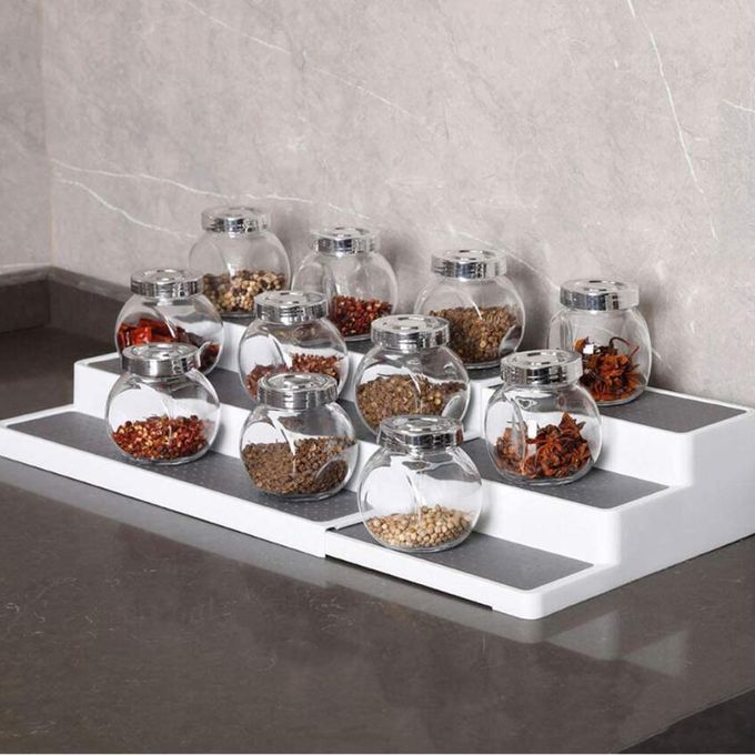Pantry Kitchen Cabinet Spice Storage Display Shelf Rack Spice Jar Rack