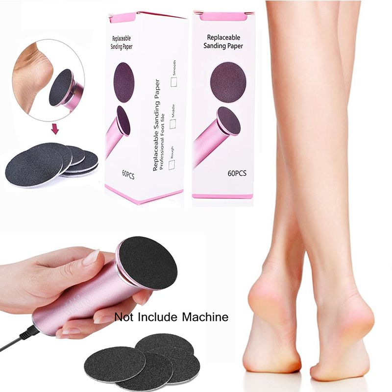 60Pcs/Box Sandpaper Disk For Electric Nail File Callus Dead Skin Remover Foot Scrub Professional Sanding Paper Pedicure Tools