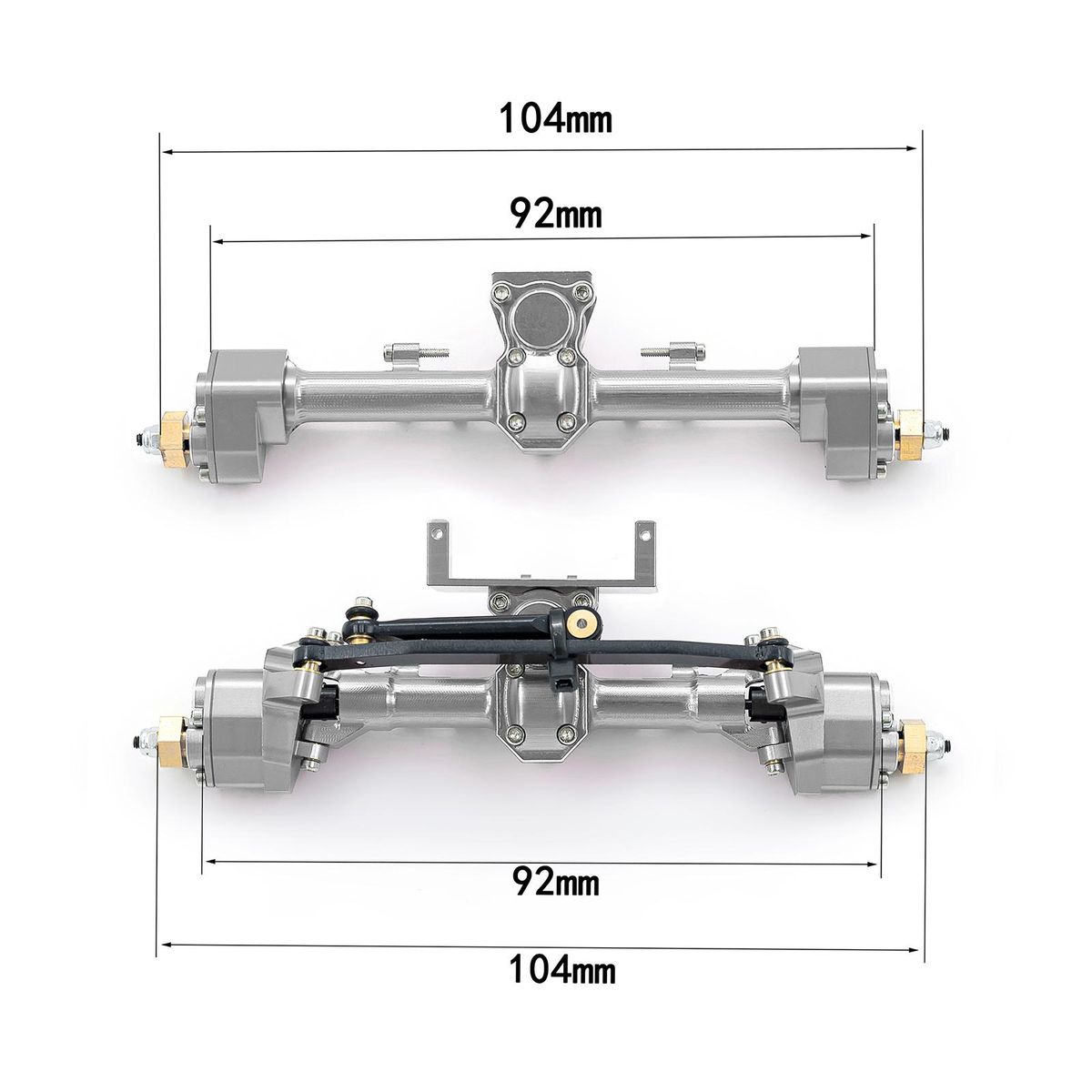RC Car Front Axle Rear Axle Aluminum Alloy RC Axles Replacements for 1/24 Axial SCX24 90081 AXI00005 C10 AXI00006 AXI00002 RC Car