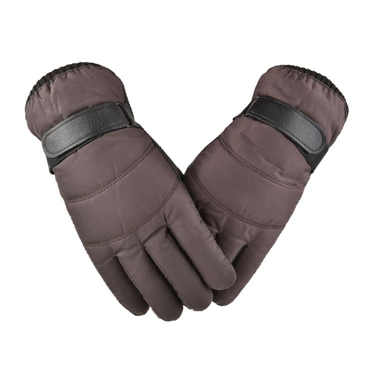 1 Pair Ridding Warm Touch Screen Full Finger Brown