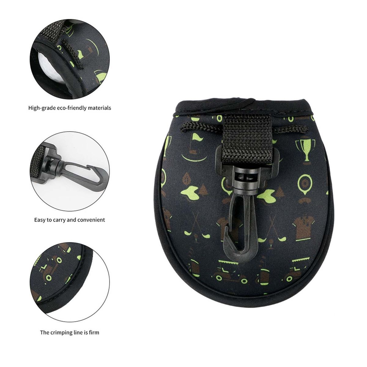 Golf Storage Bag Protective Golf Ball Holder Black