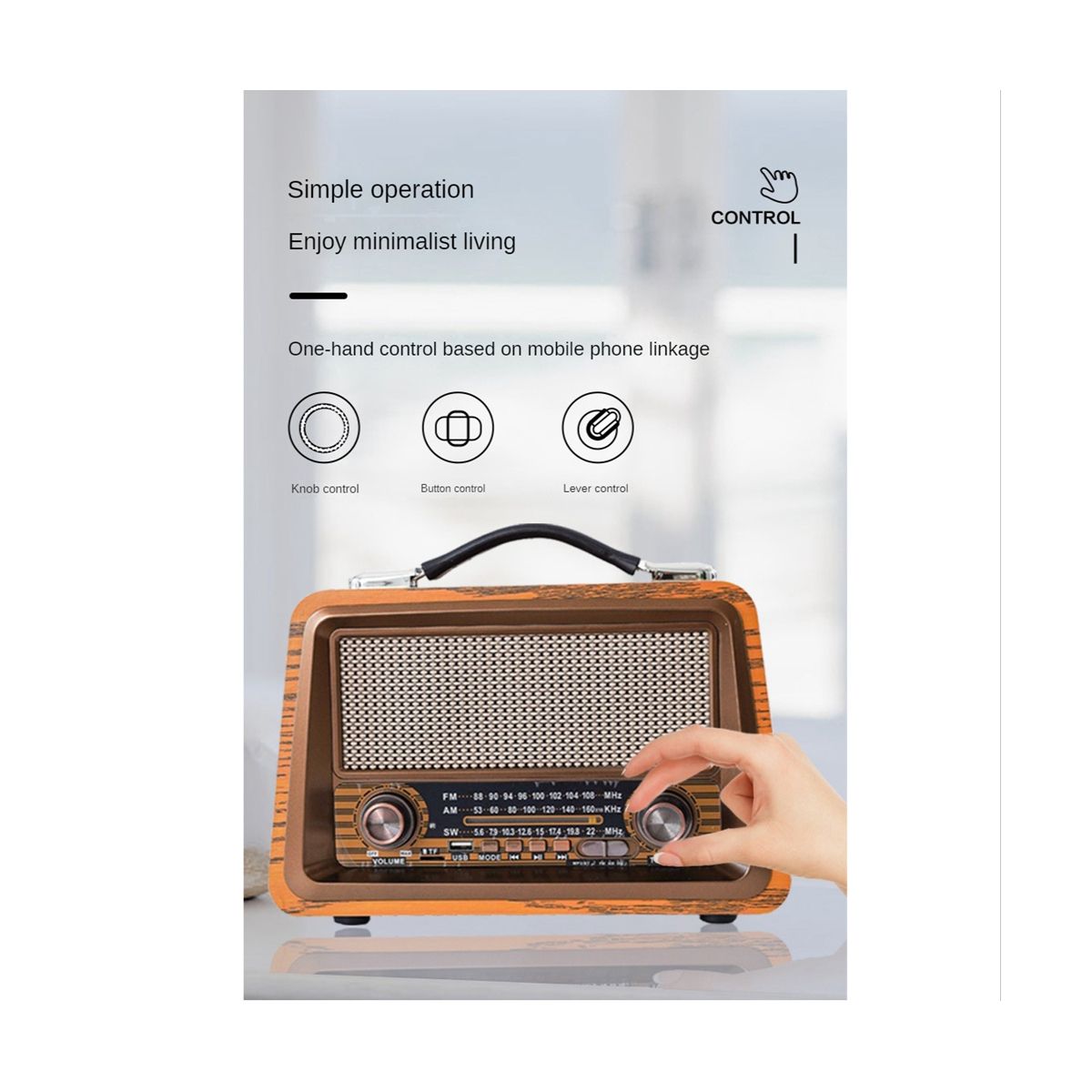 Portable Wooden Retro Radio Wireless Bluetooth S