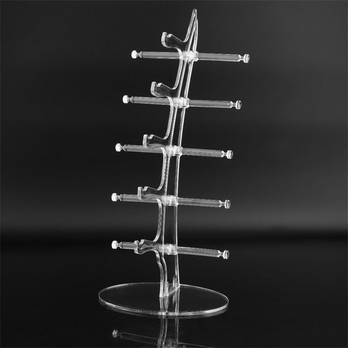 Plastic 5 Pair Sunglasses Glasses Show Rack Counter Display Stand Holder Transparent