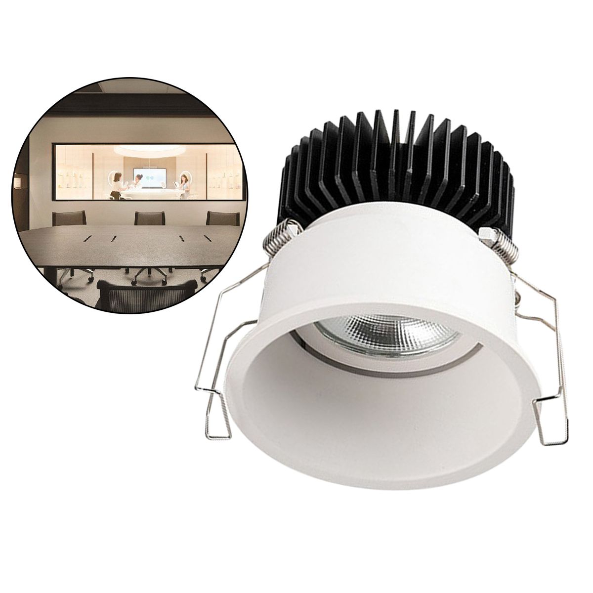 Aluminum Recessed Downlight 4000K Ceiling Light High White_18W_95mm
