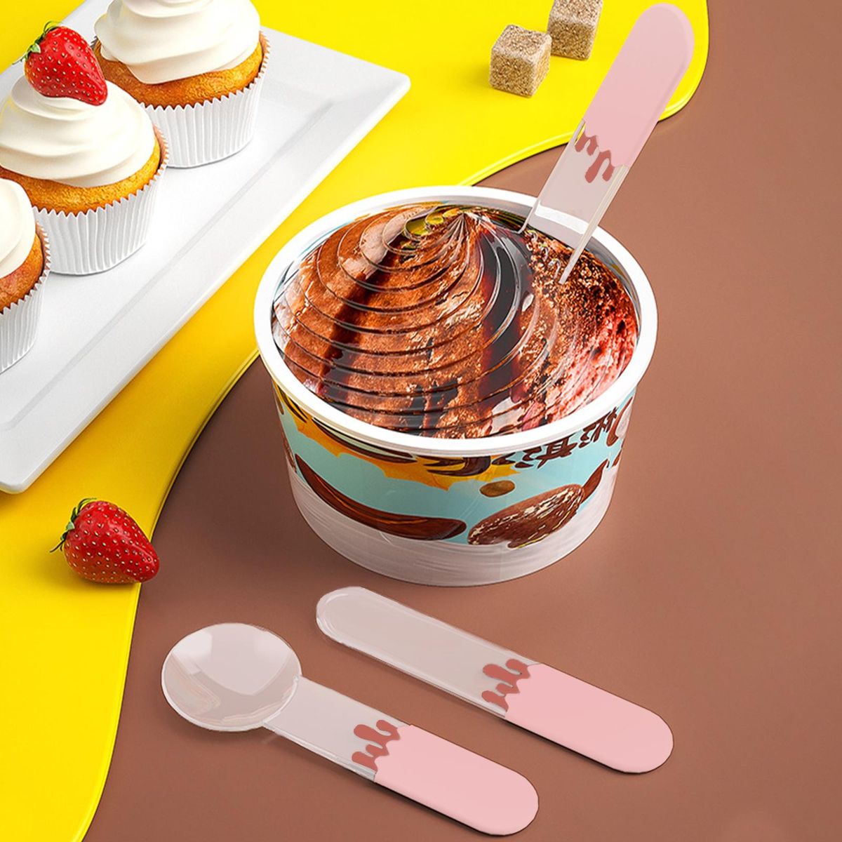 High-quality Dessert Spoon Set Versatile Food-grade Spoon Set for Home Pink