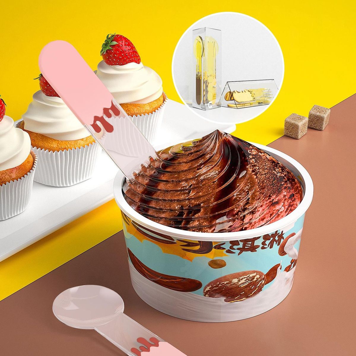 High-quality Dessert Spoon Set Versatile Food-grade Spoon Set for Home Pink