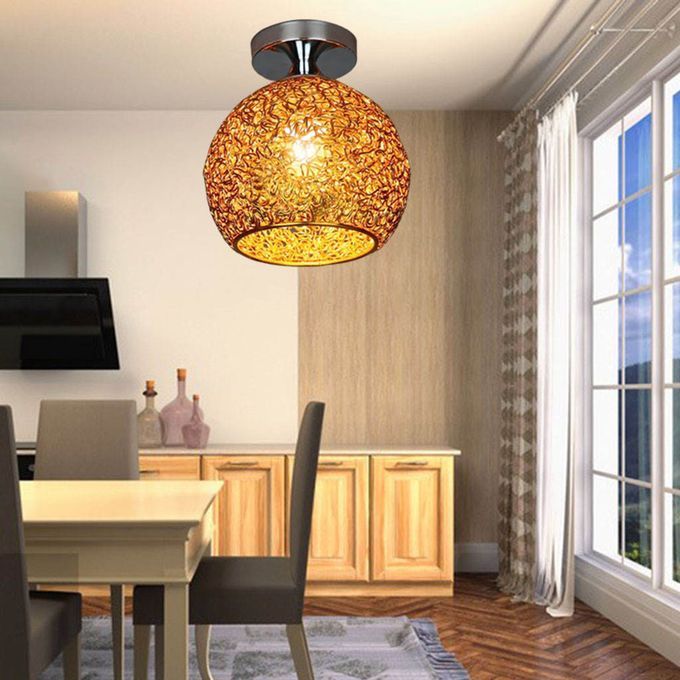 Semi Flush Mount Ceiling Light E27 Lighting For Bedroom Hallway Golden