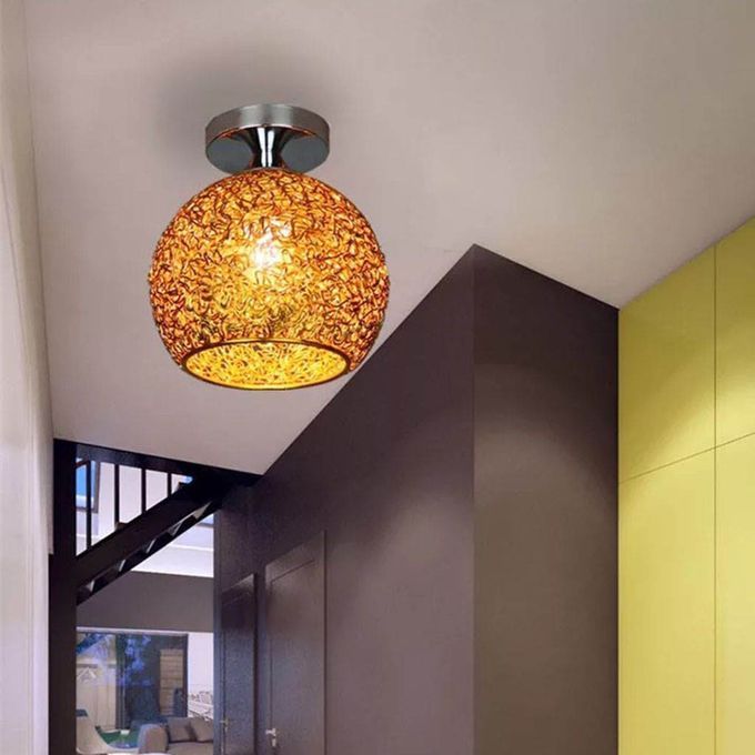 Semi Flush Mount Ceiling Light E27 Lighting For Bedroom Hallway Golden