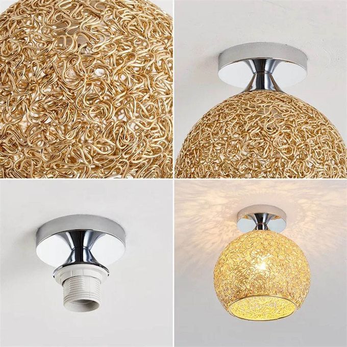 Semi Flush Mount Ceiling Light E27 Lighting For Bedroom Hallway Golden