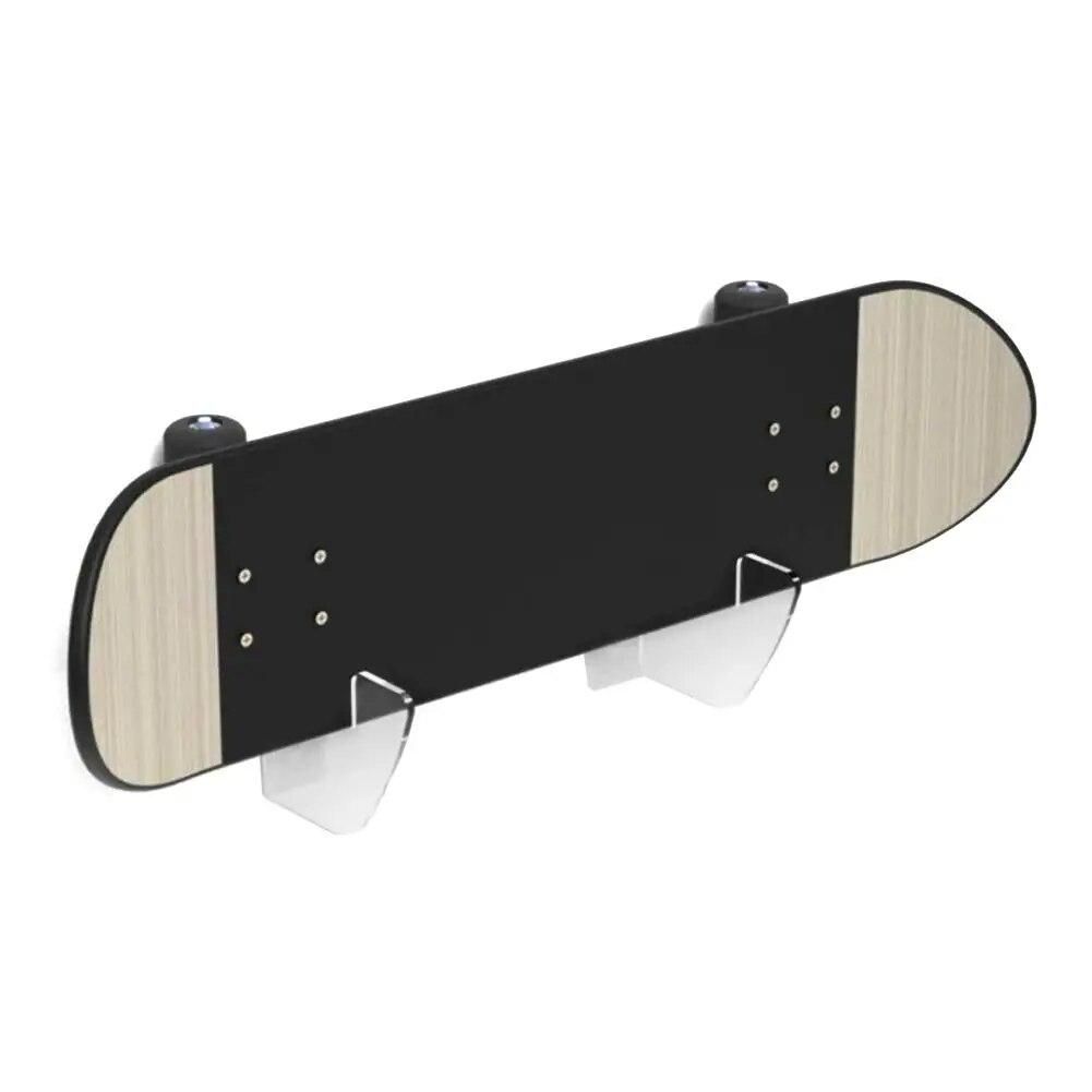 2pcs Skateboard Rack Wall Hanging Mounts Deck Adjustable Size Storage Holder Sturdy Home Easy Install Longboard Clear Acrylic
