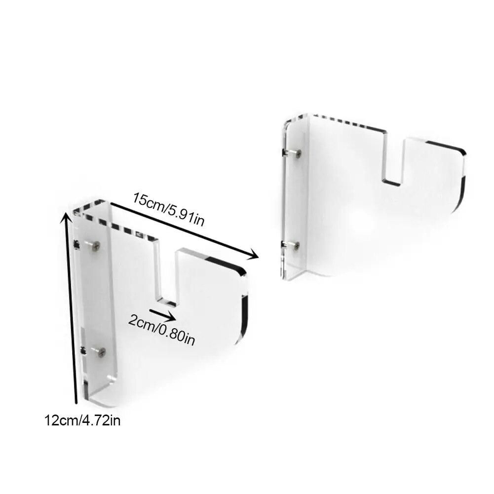 2pcs Skateboard Rack Wall Hanging Mounts Deck Adjustable Size Storage Holder Sturdy Home Easy Install Longboard Clear Acrylic