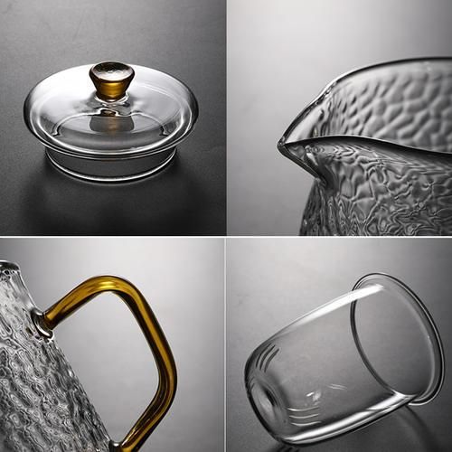 Good Clear Borosilicate Glass Teapot With Stainless Steel Infuser Strainer Heat Resistant Coffee Sqaure Tea Pot Kettle Set