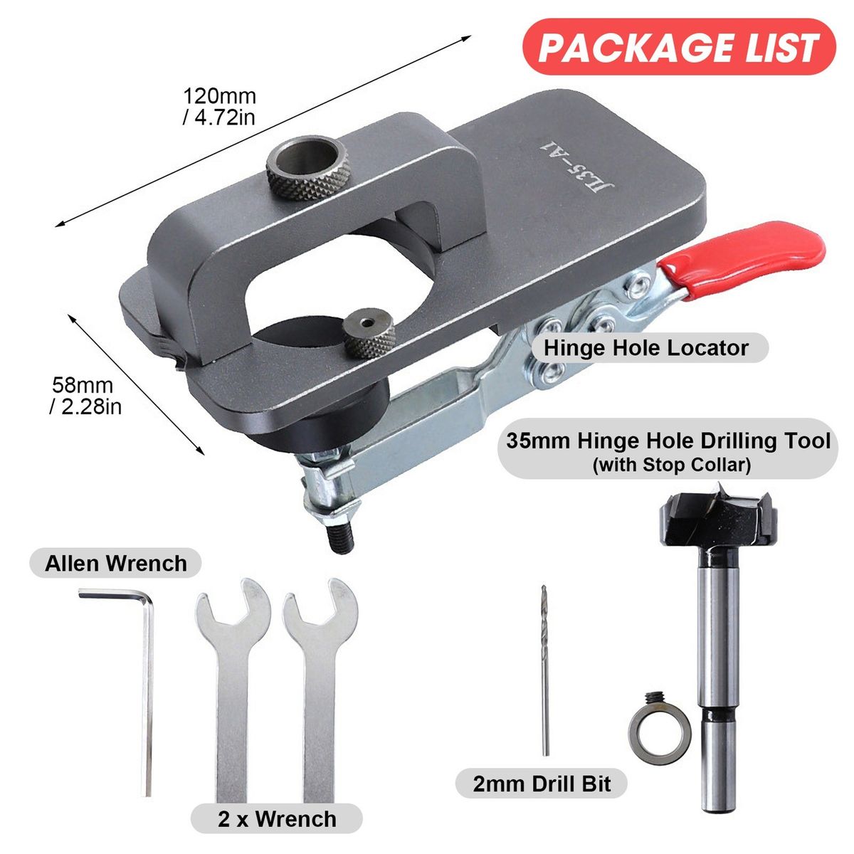 35mm Hinge Hole Drilling Jig Set Hinge Hole Locator Guide