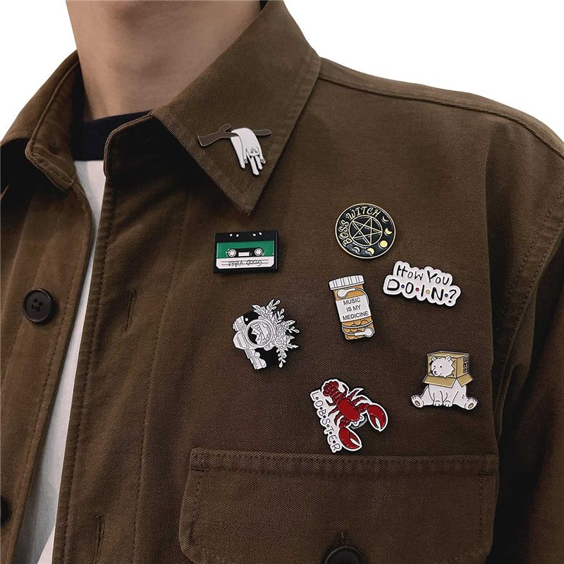 Multiple styles 24 Pack Cute Enamel Backpack Pins  Fun Enamel Pins Bulk Set Cool Button Pins Aesthetic Pins Lapel Pins Anime